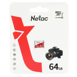 Накопители информации Карта памяти micro SD Netac, NT02P500ECO-064G-S