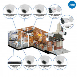 Комплекты Комплект видеонаблюдения AHD Наблюдатель, Комплект видеонаблюдения для кафе на 8 камер AHD