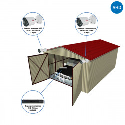 Комплекты Комплект видеонаблюдения AHD Наблюдатель, Комплект видеонаблюдения для гаража на 2 камеры AHD
