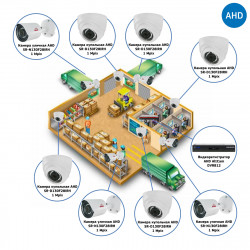 Комплекты Комплект видеонаблюдения AHD Наблюдатель, Комплект видеонаблюдения для склада на 8 камер AHD