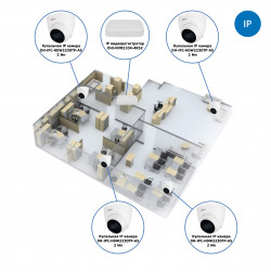 Комплекты Комплект видеонаблюдения для офиса Наблюдатель, Комплект видеонаблюдения для офиса на 4 камеры IP