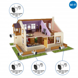 Комплекты Комплект видеонаблюдения для дома Наблюдатель, Беспроводонй комплект видеонаблюдения для дома на 4 камеры Wi-Fi